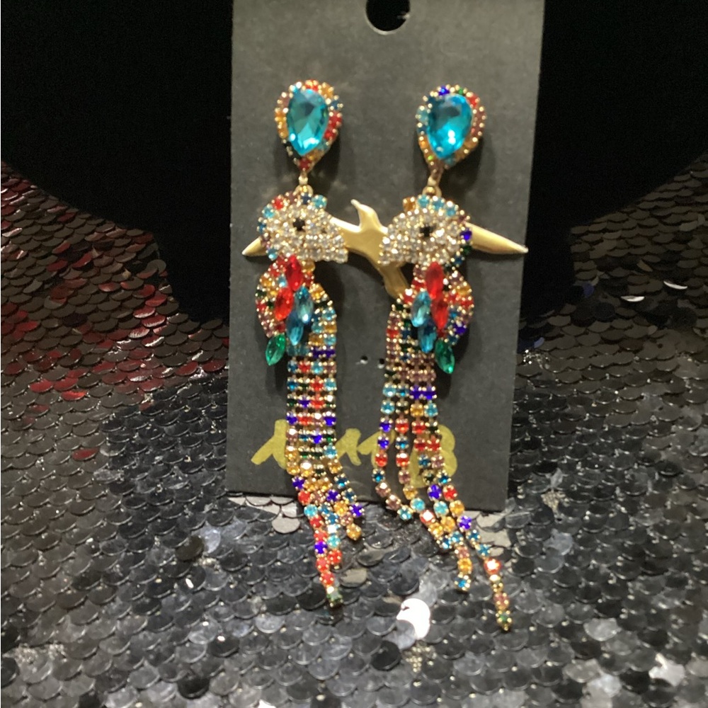 Vibrant Multicolor Parrot Earrings